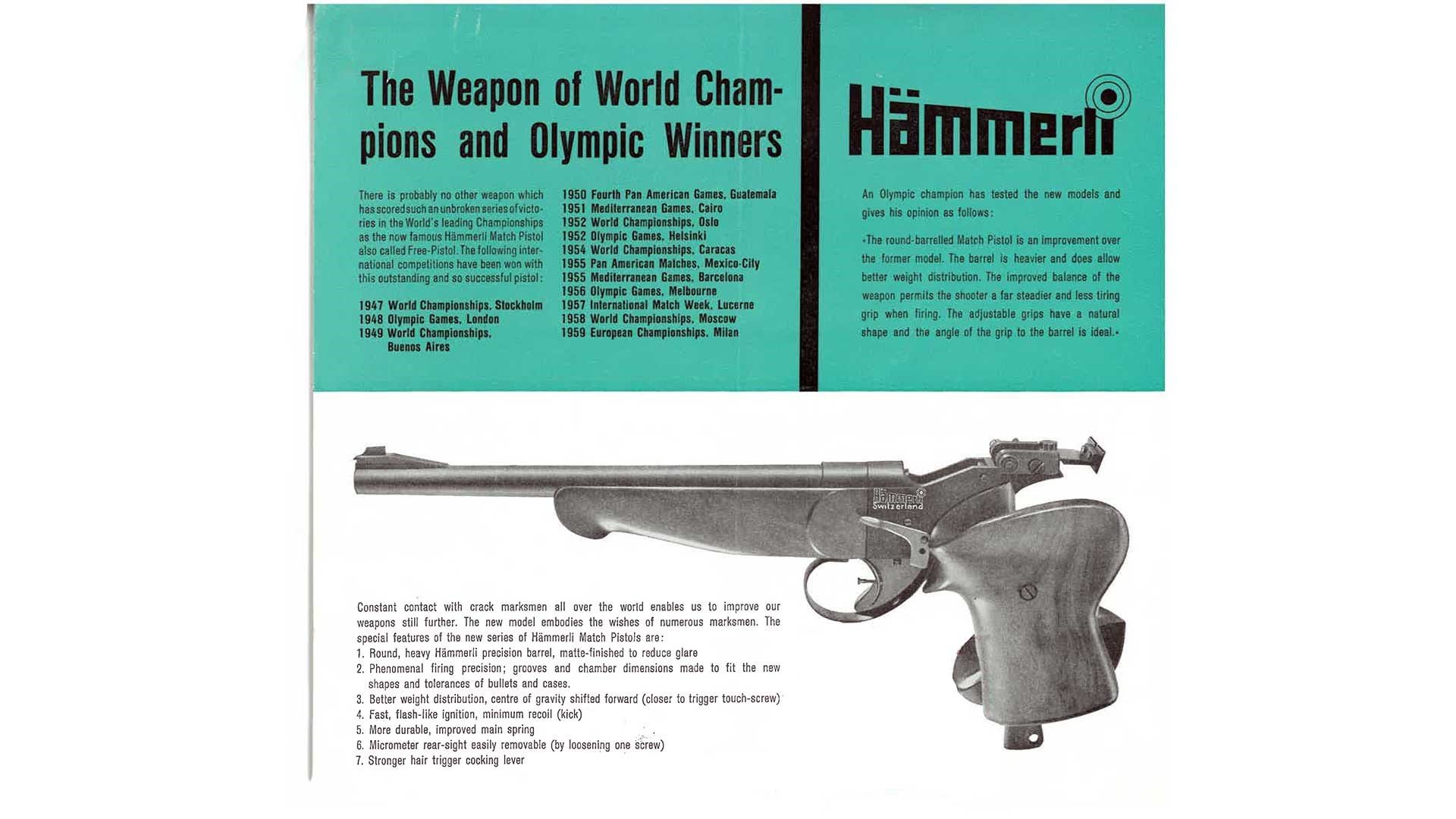Left side of the Hammerli MP 33, also known as the Model 100.
