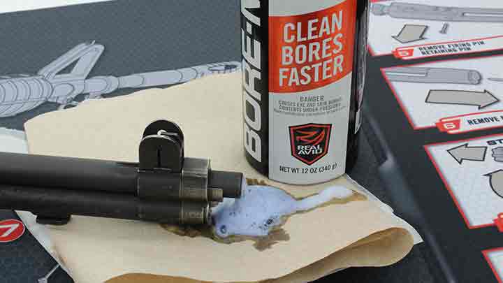 Cleaning out the excess foam from the M1 Garand gas cylinder.