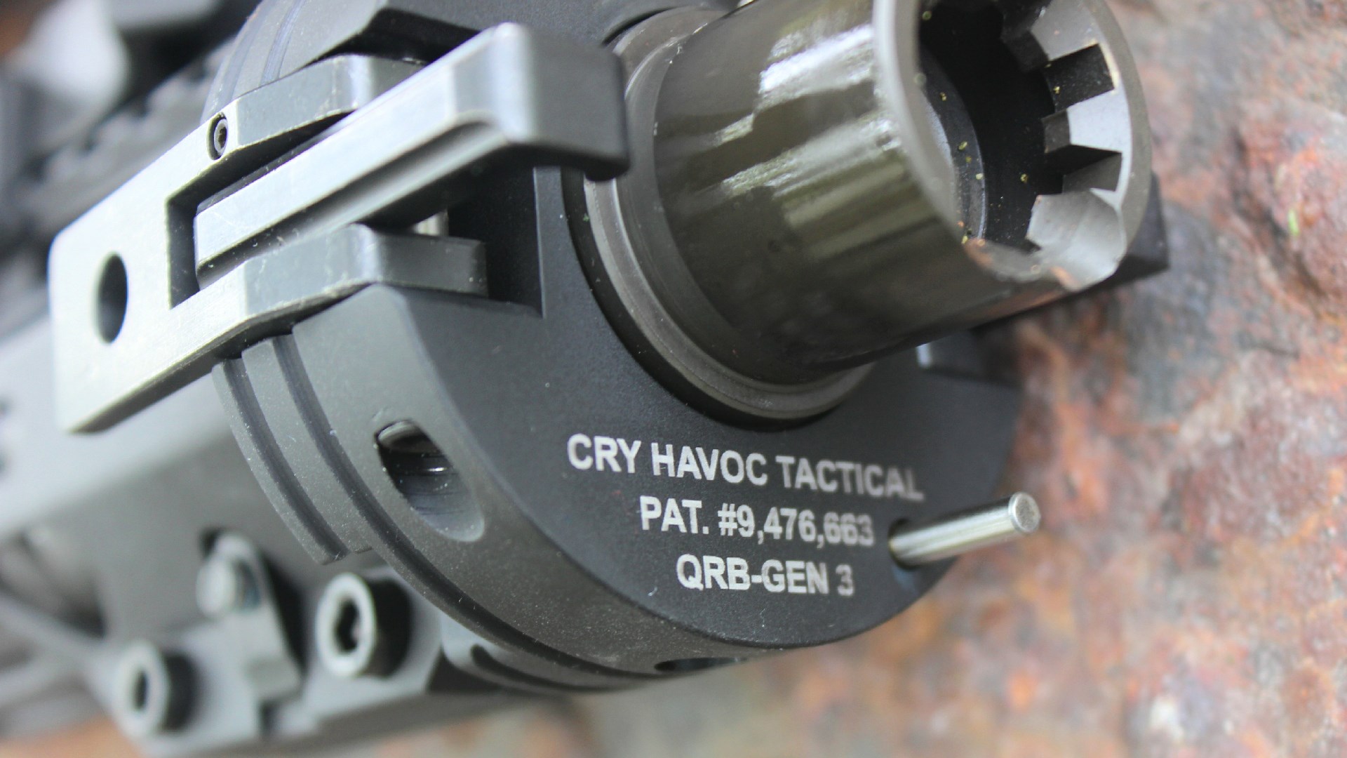CRY HAVOC TACTICAL stamp text on metal part for takedown ar-15 ar-10 QRB-GEN 3