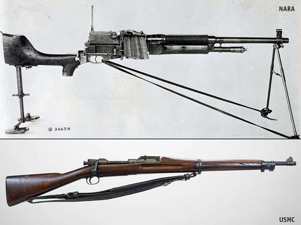 Model 1909 Benét–Mercié machine rifle, U.S. M1903 Springfield rifle