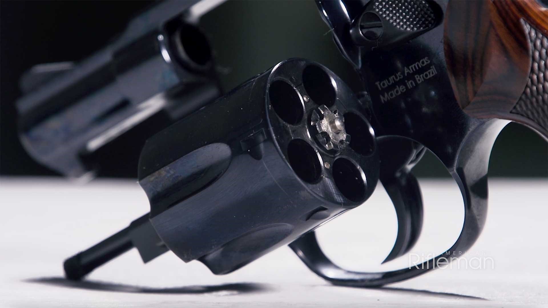 Rear view of the five-shot cylinder of the Heritage Mfg. Roscoe revolver.