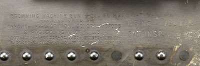 Markings on AN/M2 .50-cal. machine gun