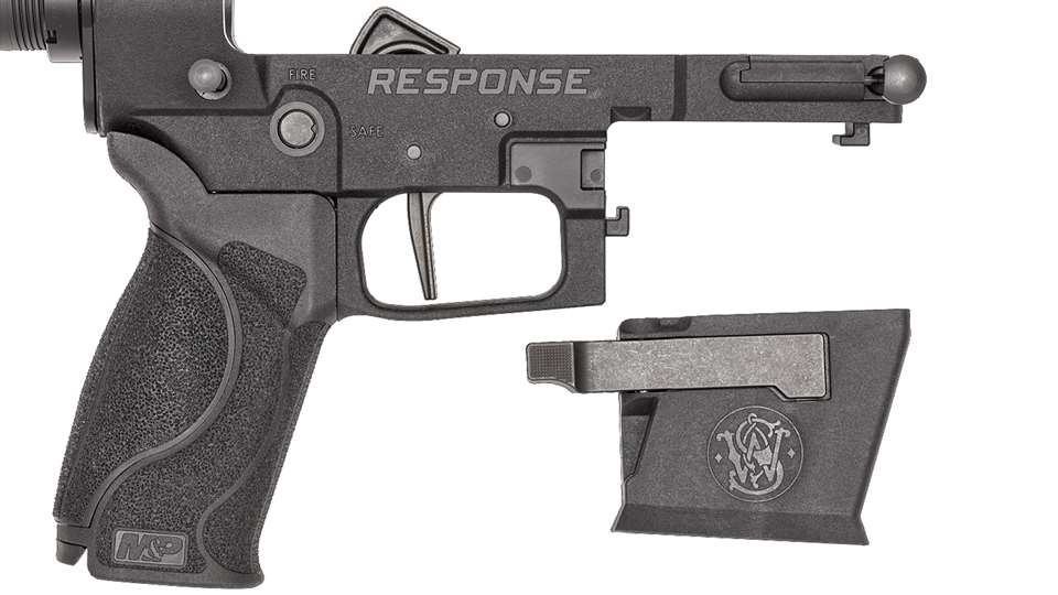 The detachable magazine well of the Smith & Wesson Response carbine.
