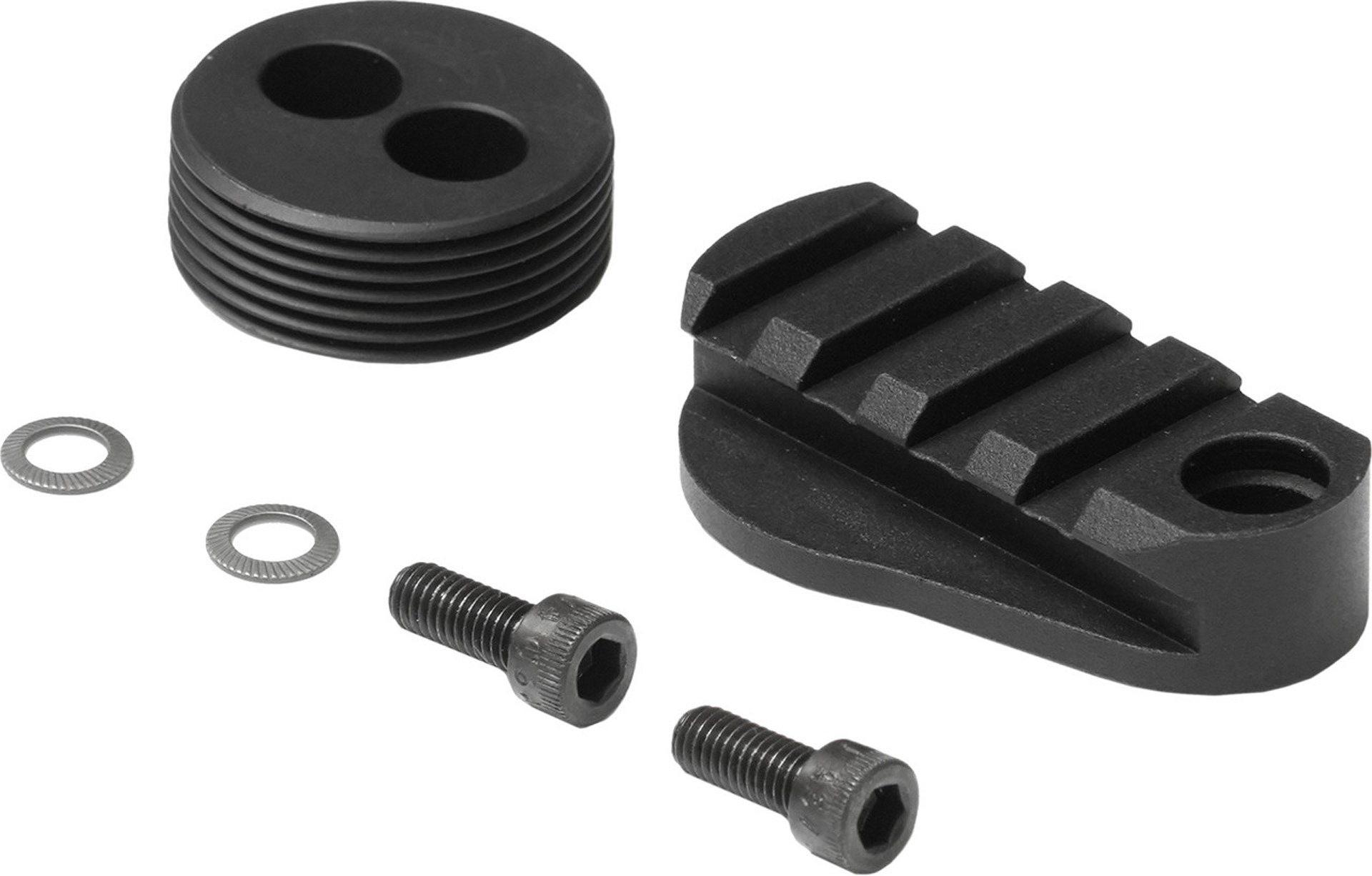 This rail plug kit can support folding stocks and other accessories.