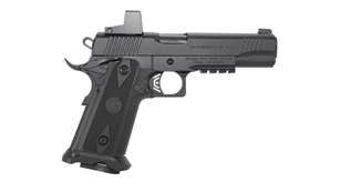 EAA Girsan Witness 2311 C 10 mm Auto pistol right-side view black gun shown with red-dot optic attached white background