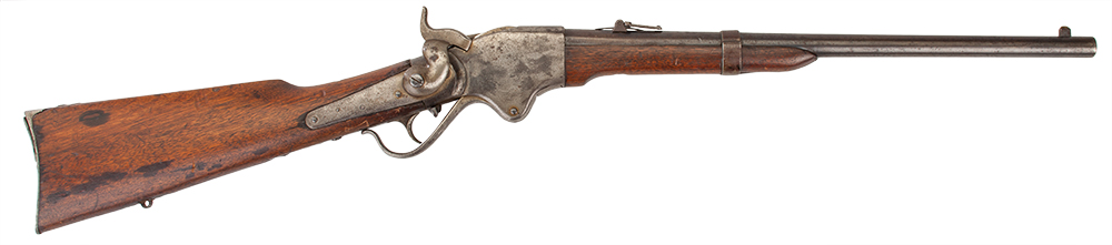 Spencer metallic-cartridge-firing repeating carbine falling block lever-action wood steel gun