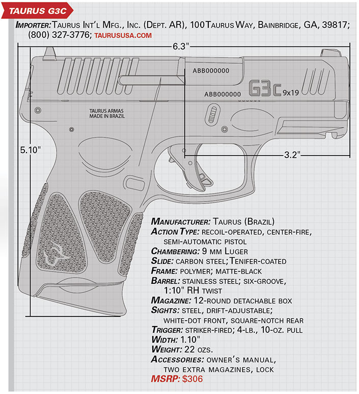 taurus g3C handgun pistol specs