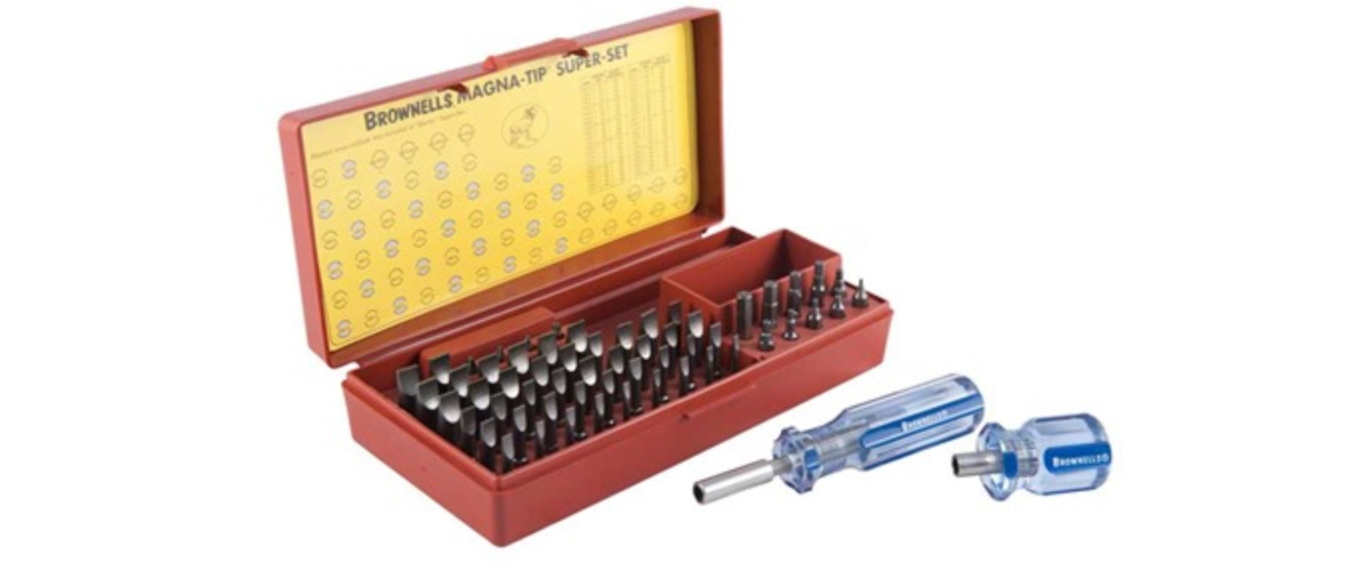 red box filled with screwdriver tips metal bits brownell's magna tip set