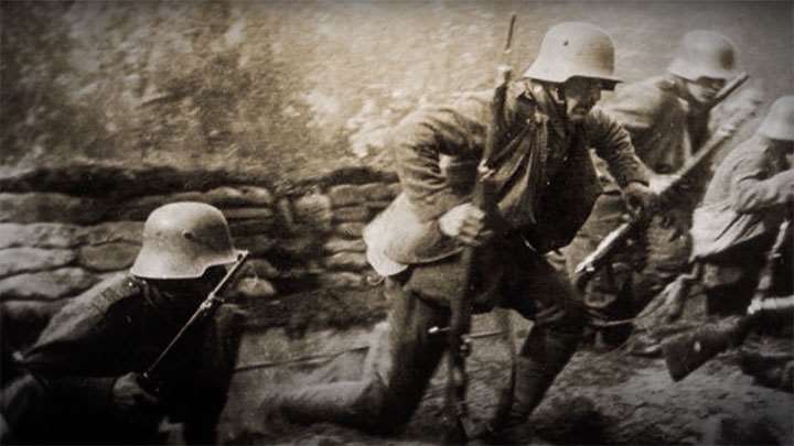 German soldiers armed with Gewehr 98s.