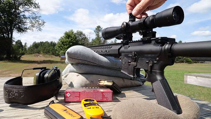 Precision shooting requires precise elevation and windage adjustments, which means using target knobs rather than a mil-dot reticle or bullet drop compensator. Once understood, knobs are not difficult to use.