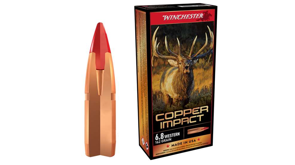 Winchester Copper Impact CGI bullet image cutaway view ammunition box upright