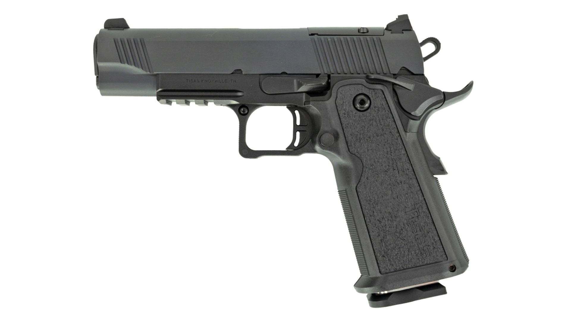 Left side of the Tisas B9R DS pistol.