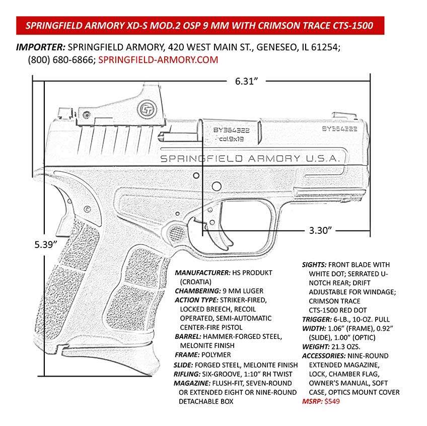 Springfield XDS MOD.2® Schematic Handgun Mat