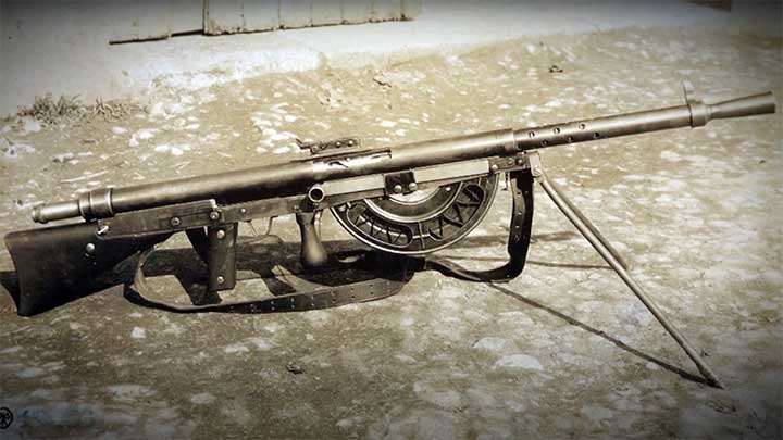 The French CSRG 1915 Chauchat light machine gun chambered in 8 mm Lebel.