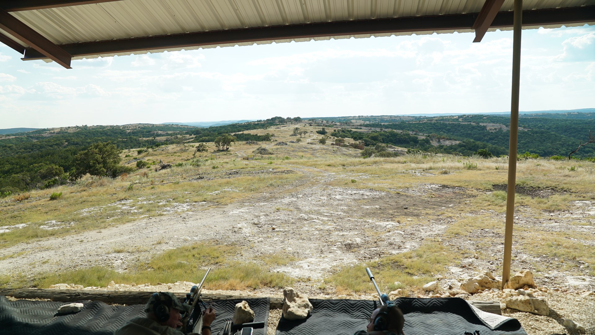 A view downrange on one of many ranges at FTW…there are steel plates down there to at least 1000 yards, maybe much farther…but it takes some serious looking to find them!