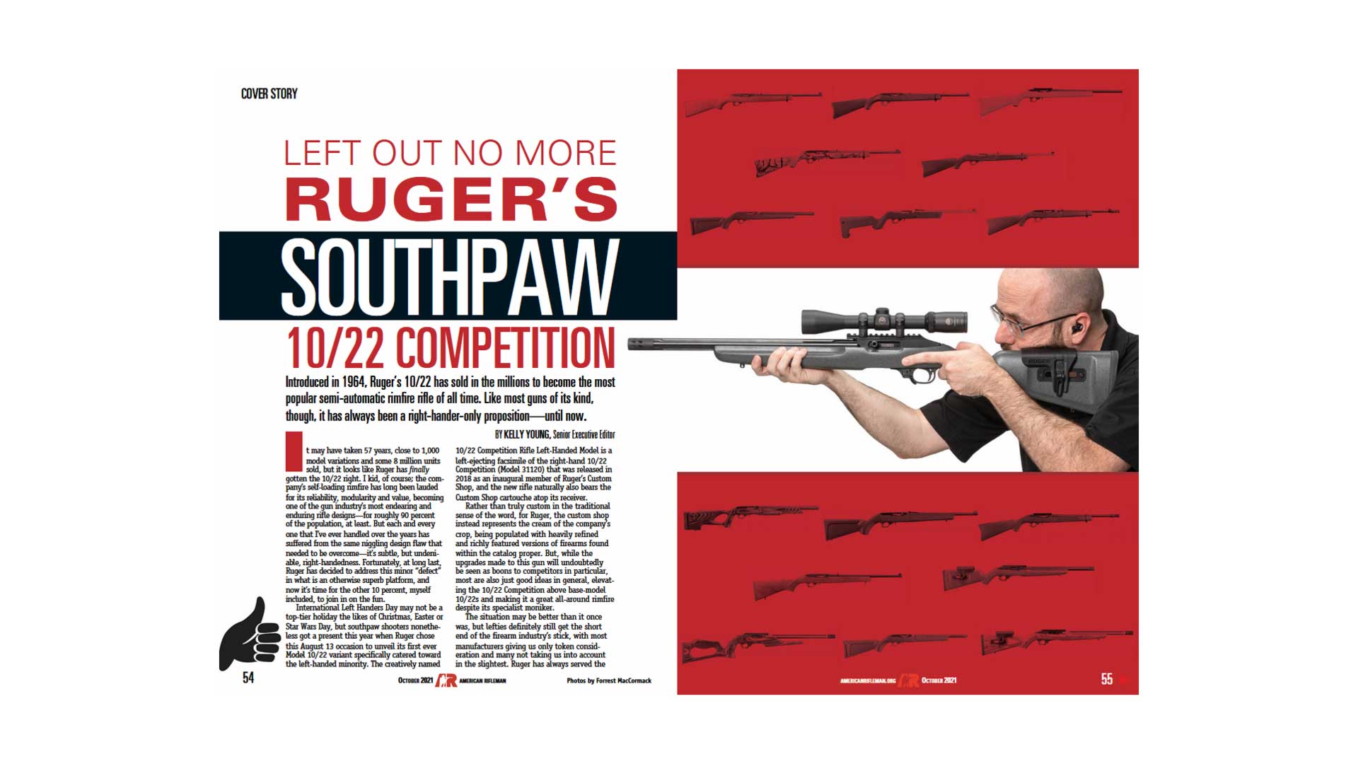 Article screenshot Ruger Southpaw 10/22 Competition rifle review by Kelly Young