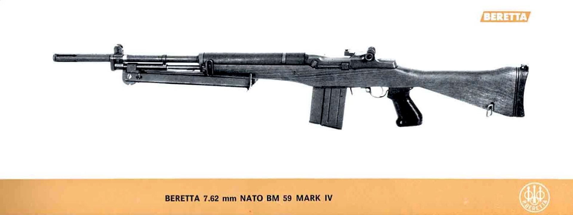 The entry for the BM-59 Mk. IV that appeared in the Beretta BM-59 sales literature.