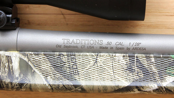 traditions .50 cal muzzleloader barrel camouflage gunstock stainless steel barrel gun parts