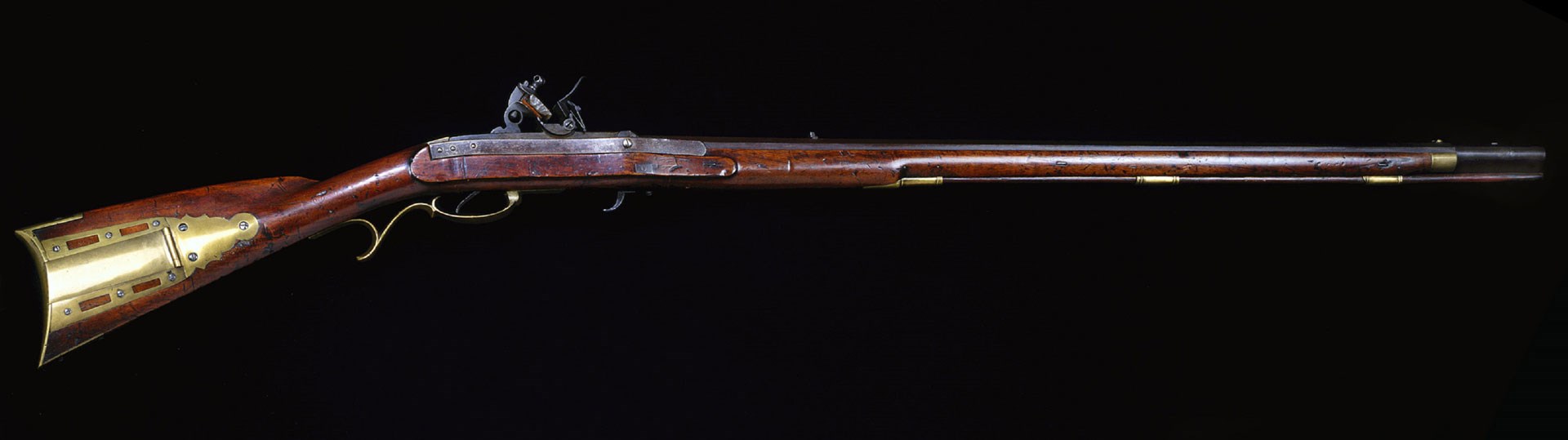 This extremely rare Model 1817 U.S. contract breechloading flintlock rifle is from John H. Hall's first government contract for 100 firearms, which were sent to Fort Bellefontaine. Fewer than five examples are known to exist. Image courtesy of the Missouri History Museum.