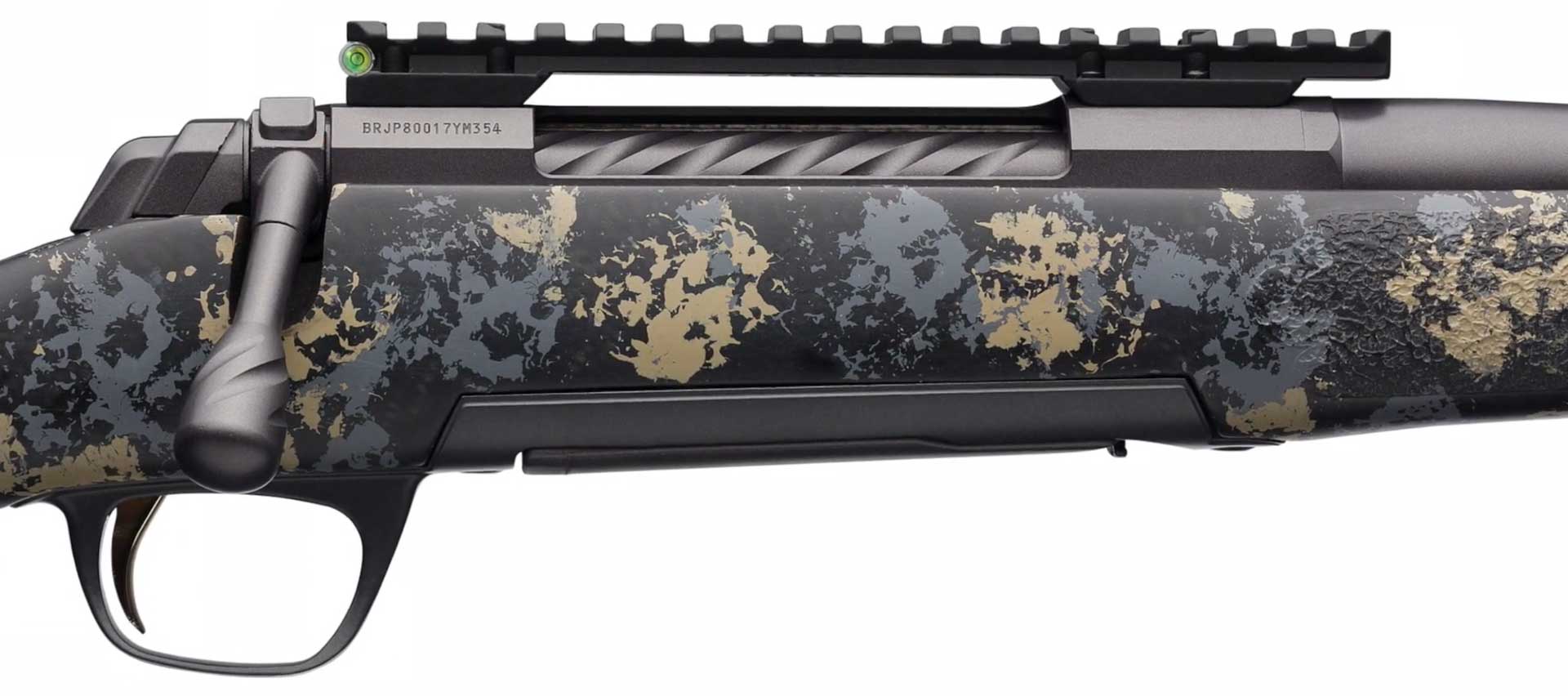 right side bolt-action receiver and stock camouflage paint gun