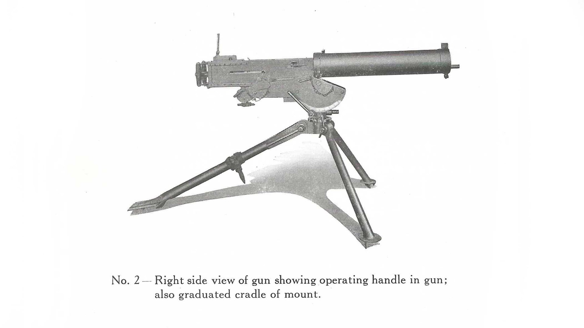 Right side view of the Colt Model 1924 Automatic Machine Gun