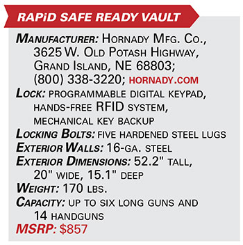 specification table for gun safe