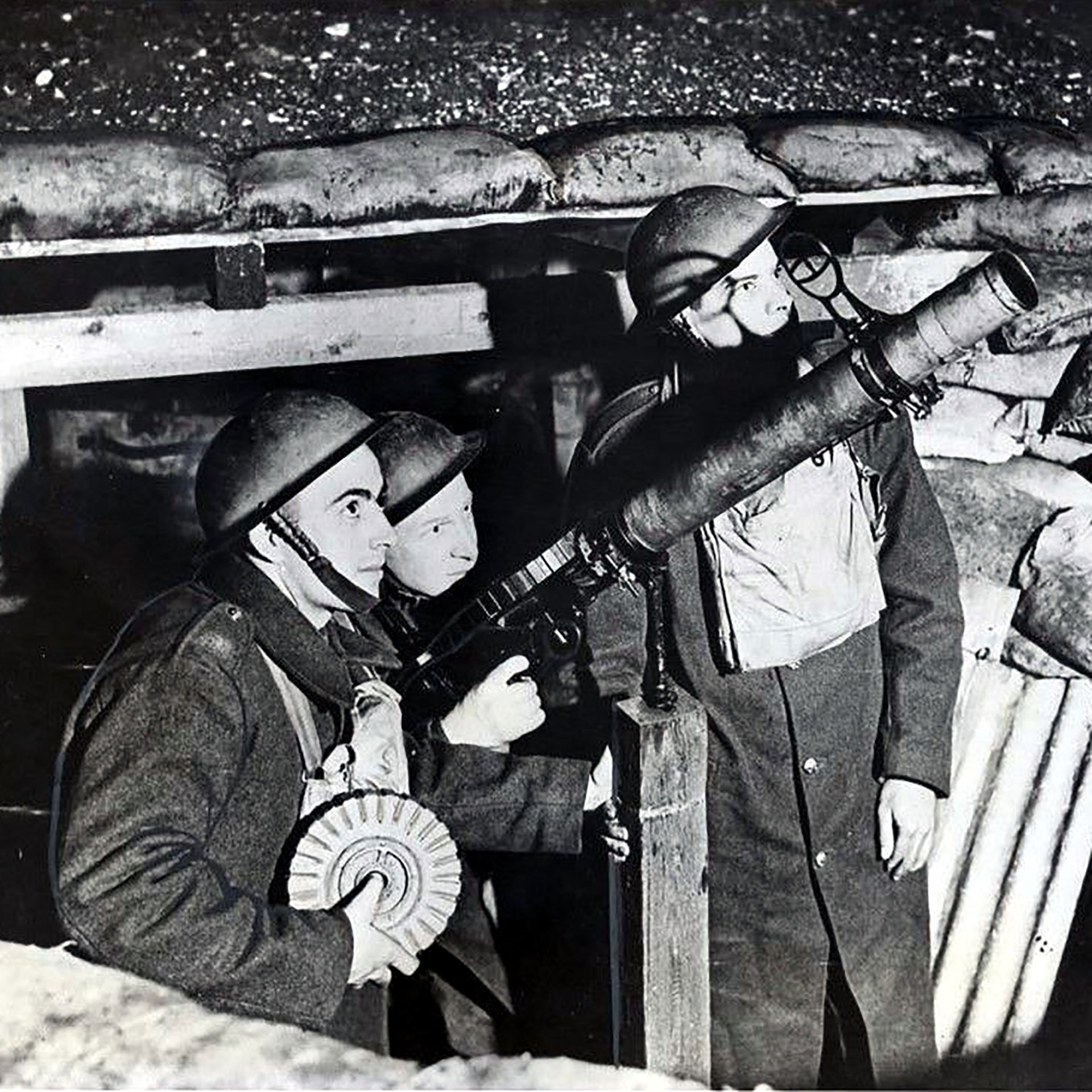 During the Battle of Britain, German bombers rarely came in low enough for the Lewis guns’ .303 Brit. ammunition to reach them.  Many gun crews fired anyway, to help keep up morale and show that England was fighting back. Library of Congress.