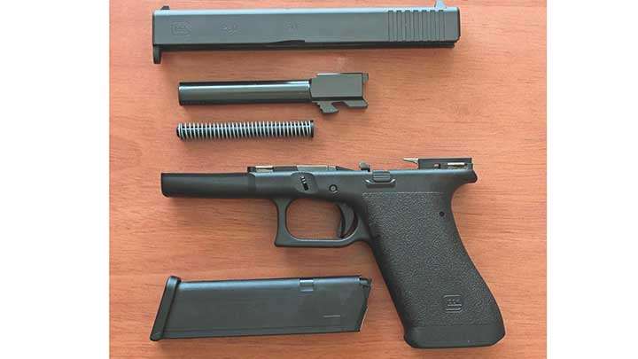 The Glock P80 disassembled.