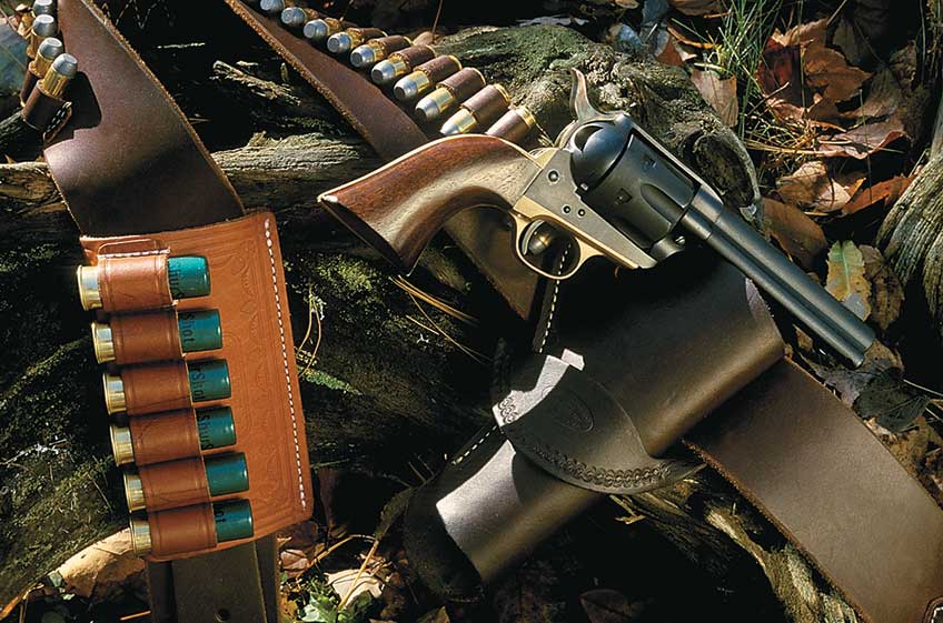 You&#x27;ll need holsters for your six-guns and cartridge belts for your rifle and pistol rounds and also for your shotshells. There&#x27;s a lot of good leather available such as this holster and shotshell belt by Hunter. Also, Cabela&#x27;s has a large selection of Cowboy Action leather to go along with CAS.