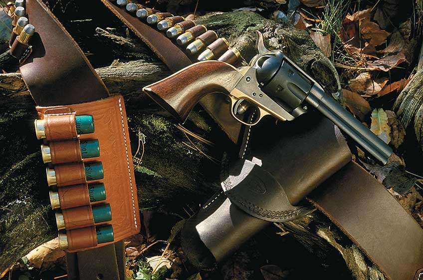 You'll need holsters for your six-guns and cartridge belts for your rifle and pistol rounds and also for your shotshells. There's a lot of good leather available such as this holster and shotshell belt by Hunter. Also, Cabela's has a large selection of Cowboy Action leather to go along with CAS.