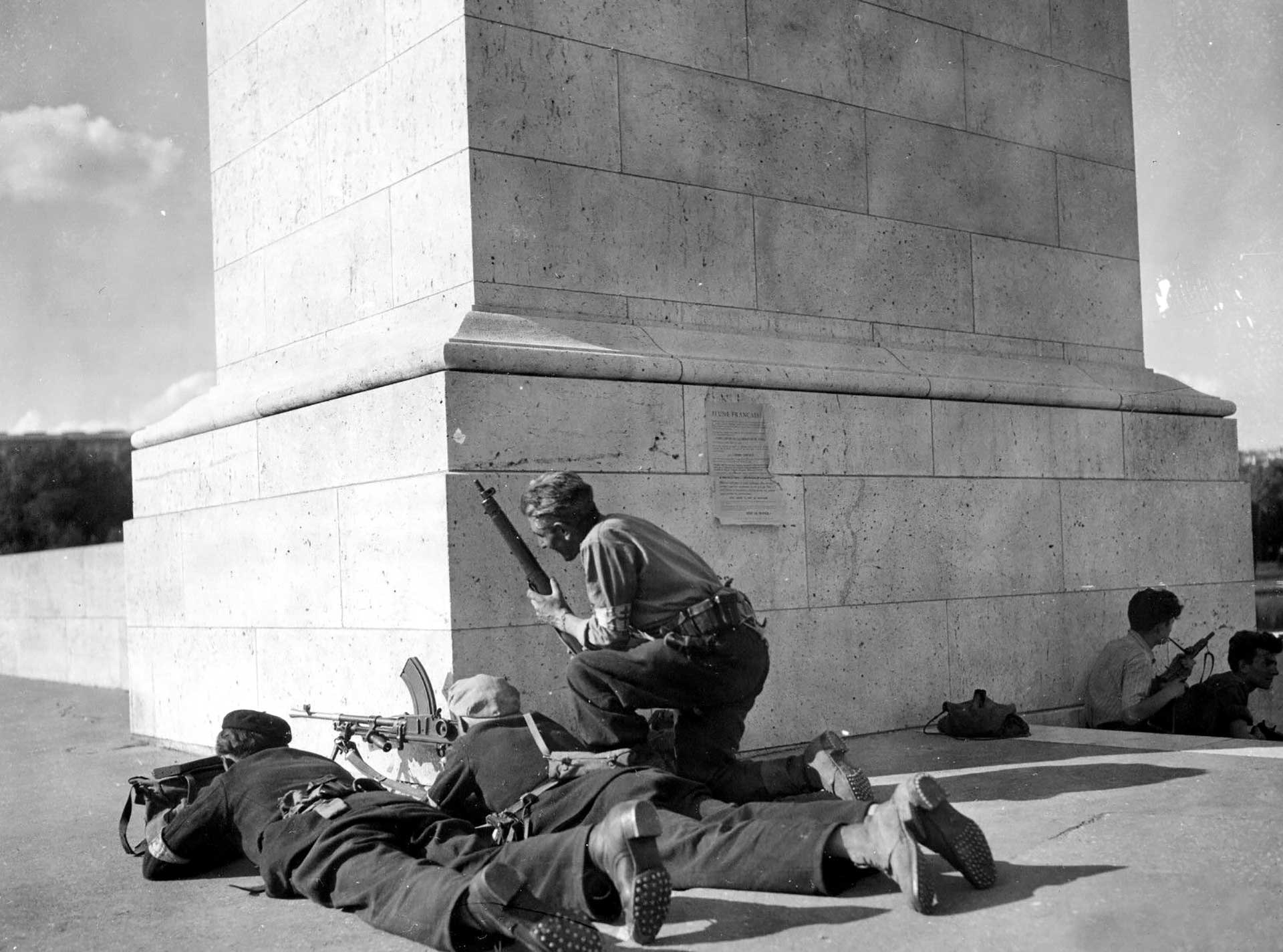 A French resistance fighter is shown armed with a No. 4 Enfield rifle. Image courtesy of Tom Laemlein.