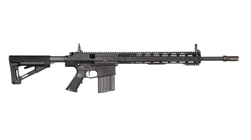 Knight's Armament SR-25 Rifle right-side view black metal plastic gun