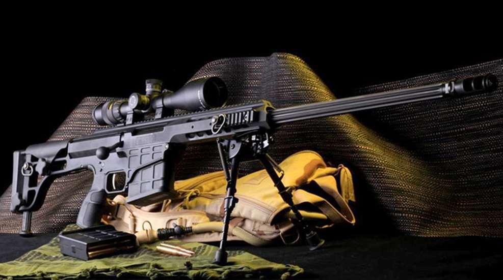 Barrett M95 bolt-action bullpup rifle in caliber .50 BMG: with the Big  Fifty on the shooting range