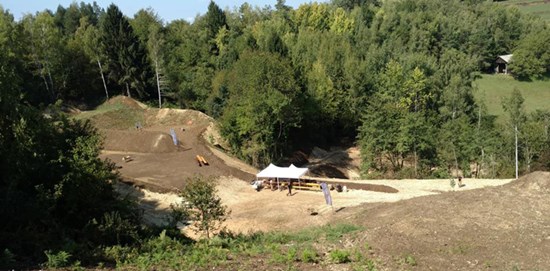 outdoors aerial view trees shooting range dirt woods field