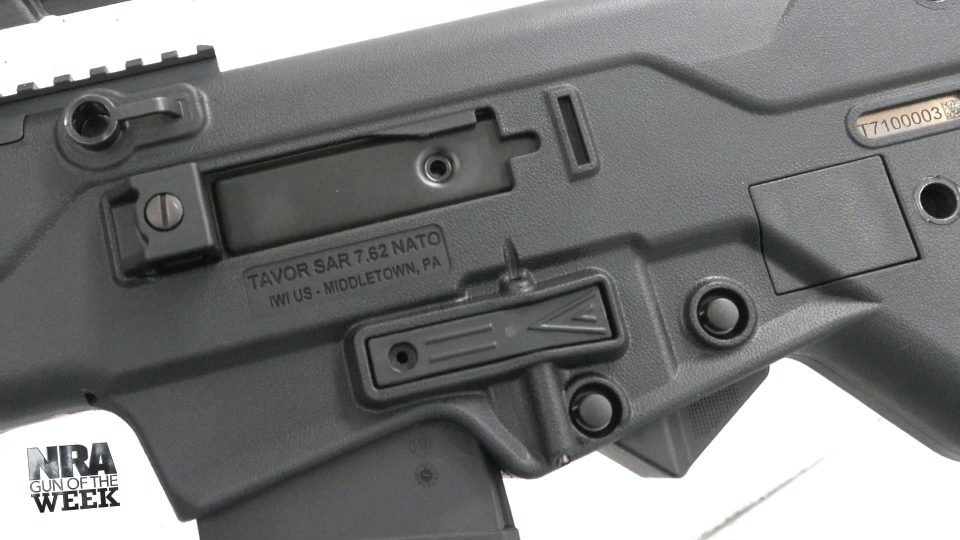 IWI Tavor 7 bullpup rifle receiver closeup