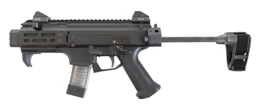 Scorpion Micro S2 pistol with SB Tactical CZPDW telescoping brace extended.