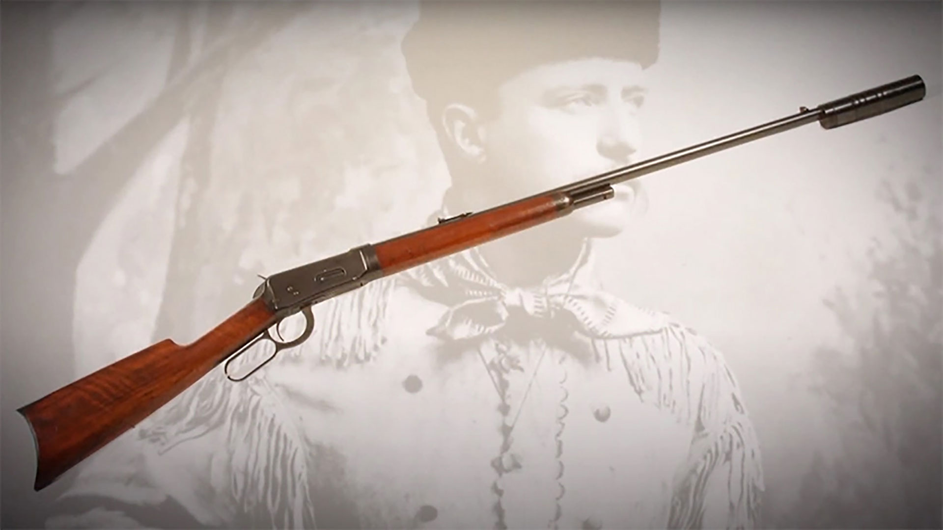 Theodore Roosevelt’s 1894 Winchester equipped with a Maxim suppressor.