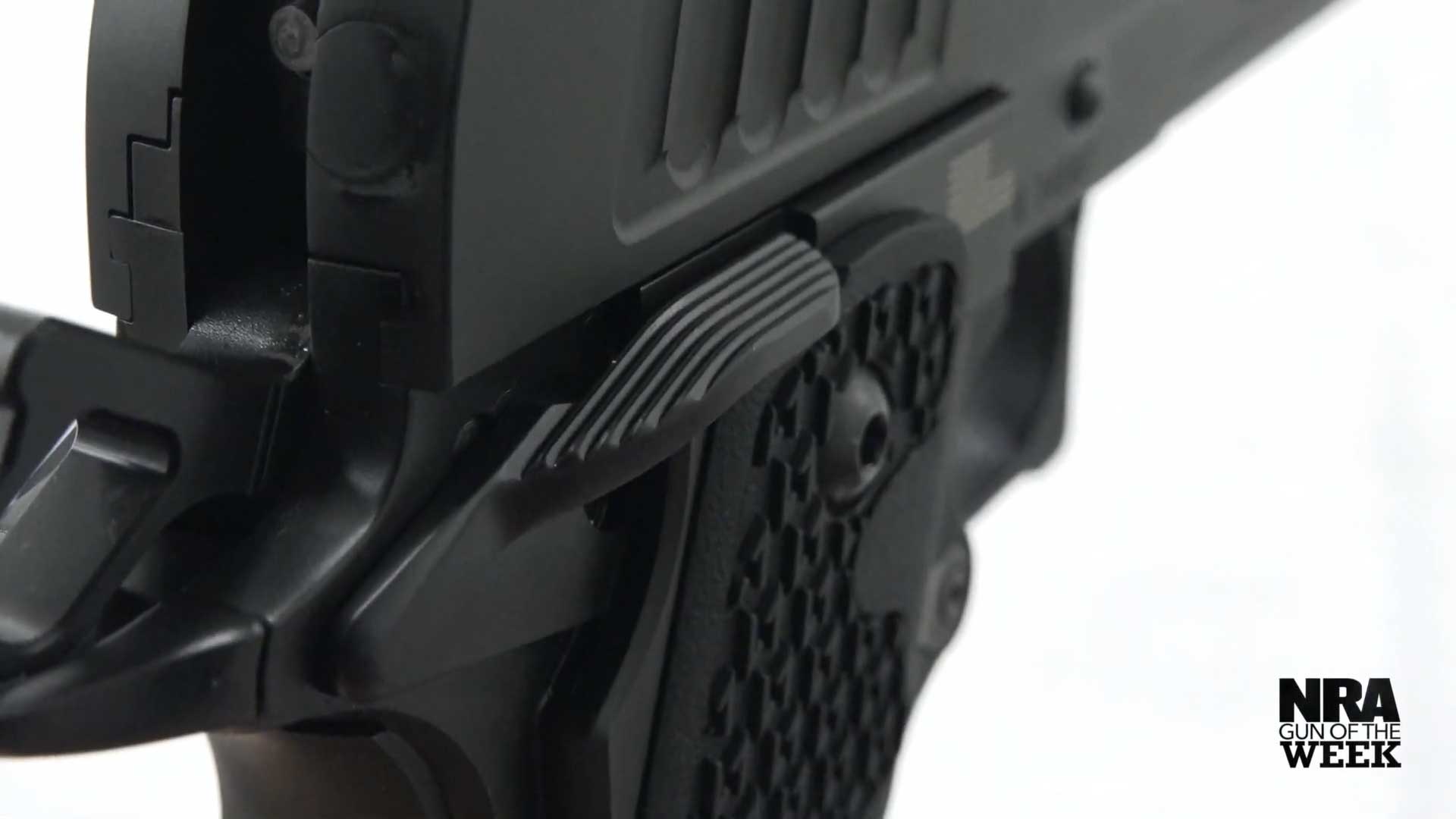 Staccato XL handgun closeup safety metal black steel