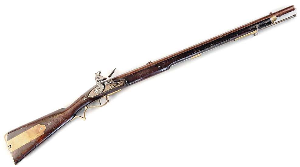British Baker Rifle right-side view flintlock muzzleloader wood brass