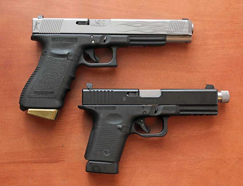 two glocks custom comparison gunsmithing