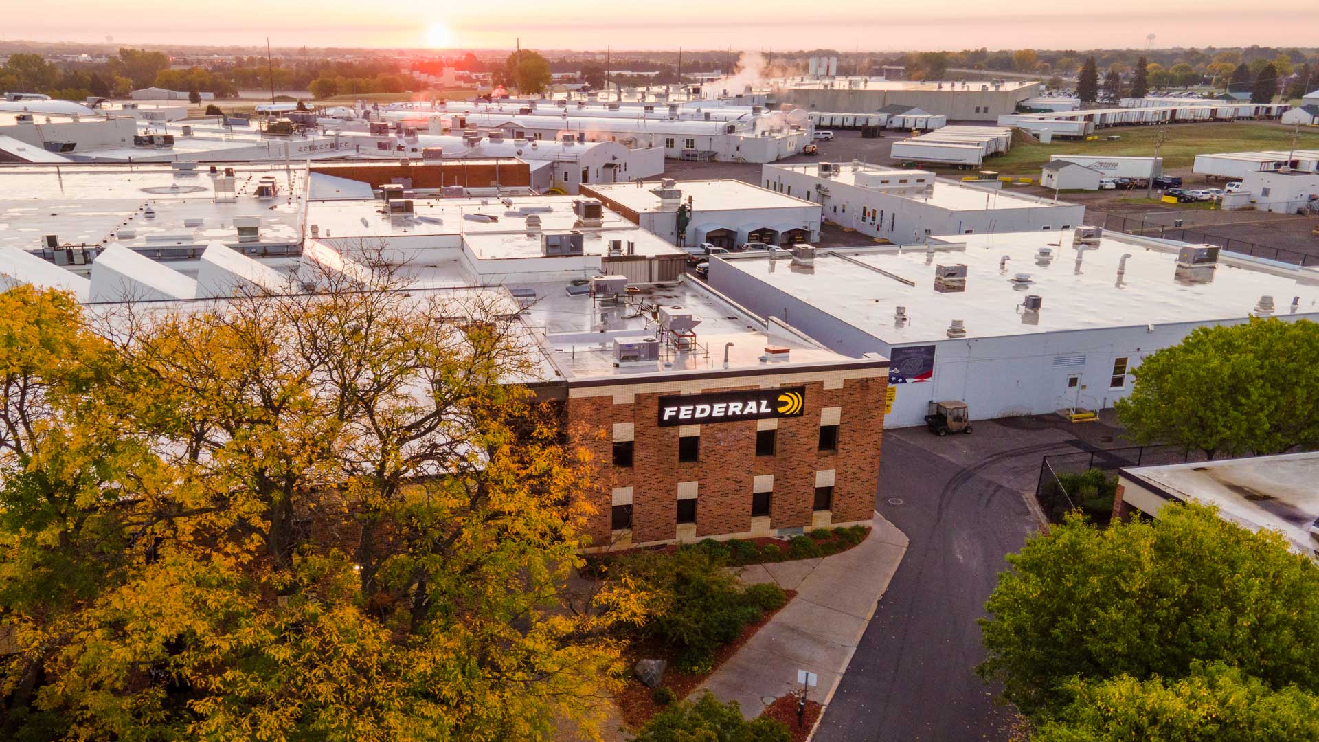 aerial photography factory facility federal premium buildings ammunition plant