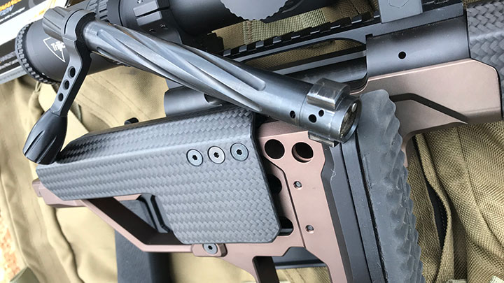 The Christensen bolt action is constructed of high-strength 17-4 stainless steel.  Extraction is accomplished through an AR-15-style extractor. Double ejectors are found on the .300 Win. Mag. bolt face.