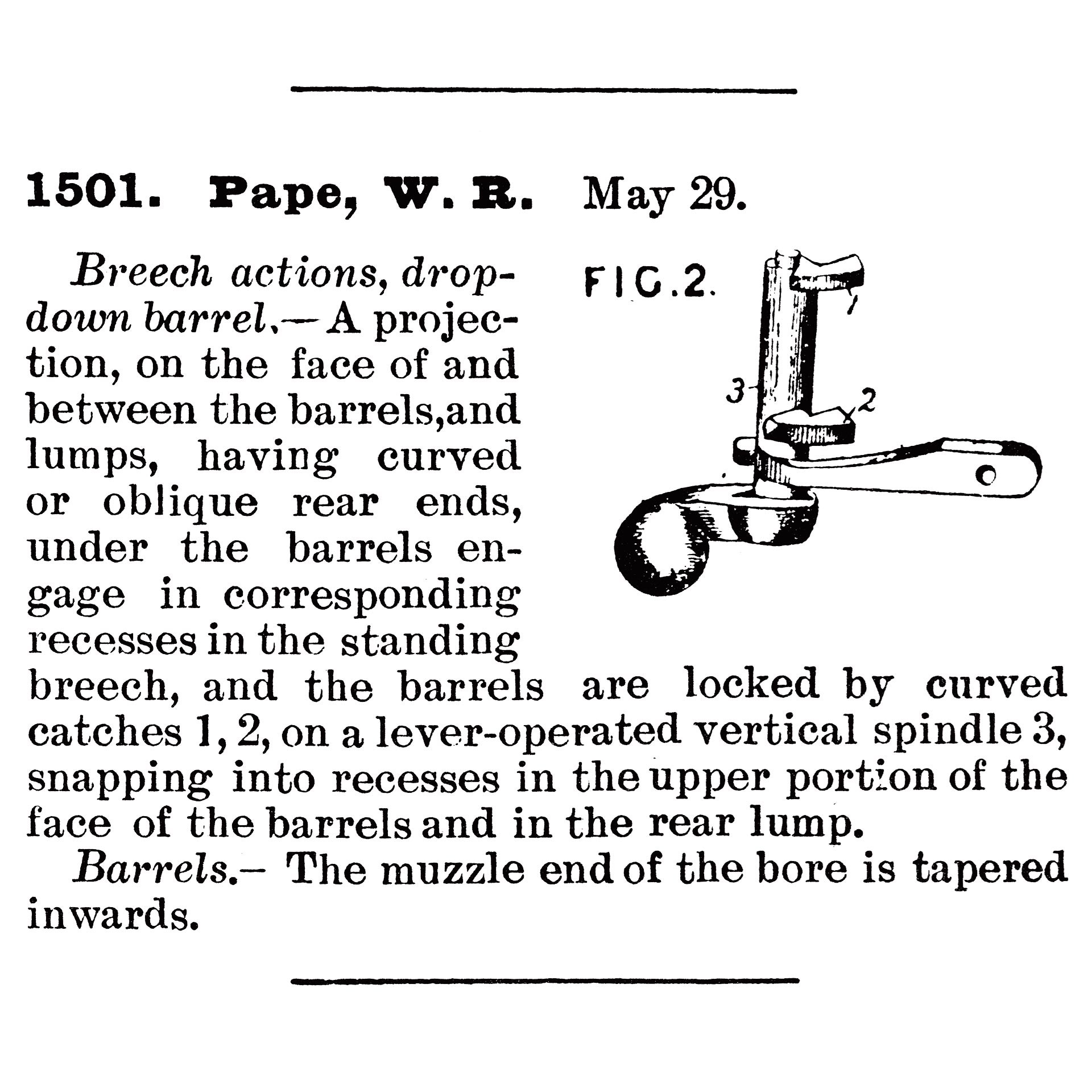Vintage magazine text image bolt drawing patent may 29 Pape, W.R.