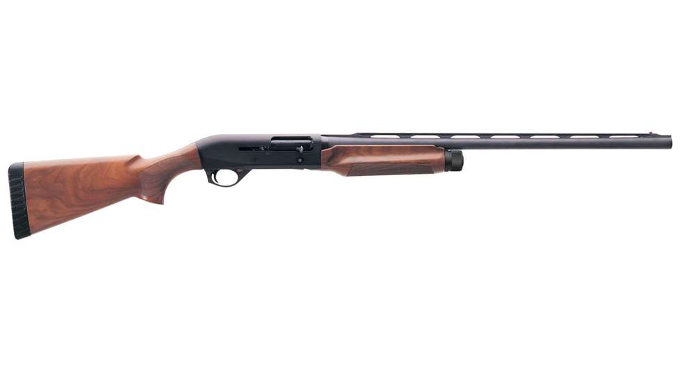 Benelli M2 semi-automatic shotgun right-side view full length gun wood metal steel aluminum black