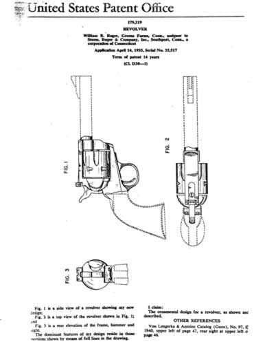gun firearm ruger patent drawing revolver