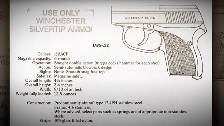 A spec-sheet for the Seecamp LWS-32.