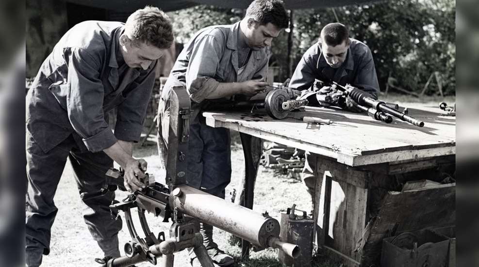 G.I.s with captured German arms