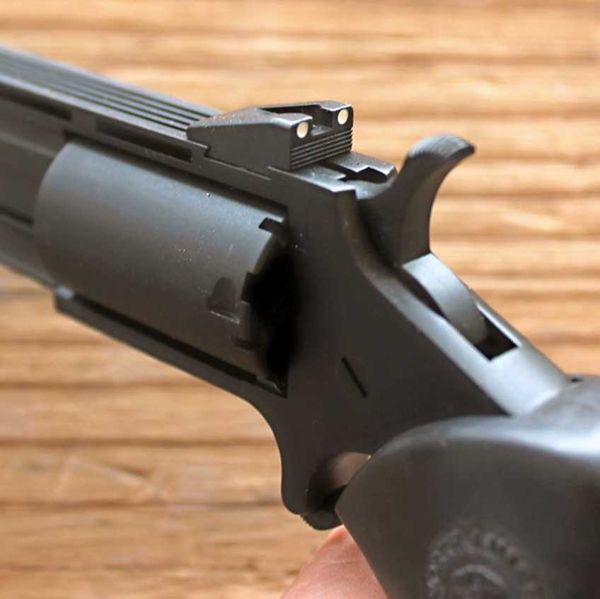 NAA Black Widow revolver closeup hammer cylinder