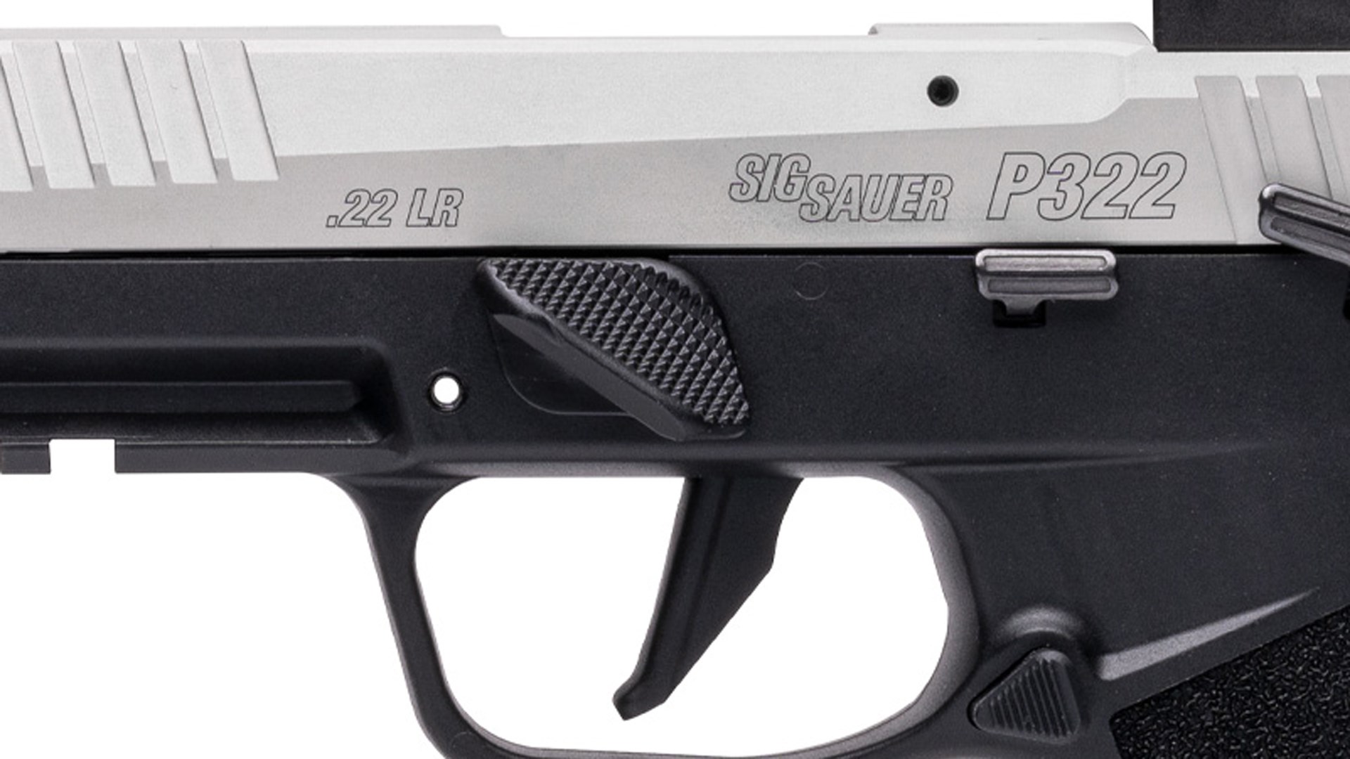 Thumb rest on the left side of the SIG Sauer P322-COMP pistol.