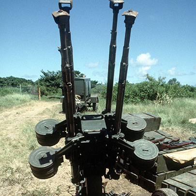 AA defense: several examples of the Czech-made M53 (12.7 mm) AA gun were captured on Grenada. This gun was used in the defense of Point Salines airport.
